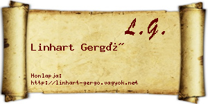 Linhart Gergő névjegykártya